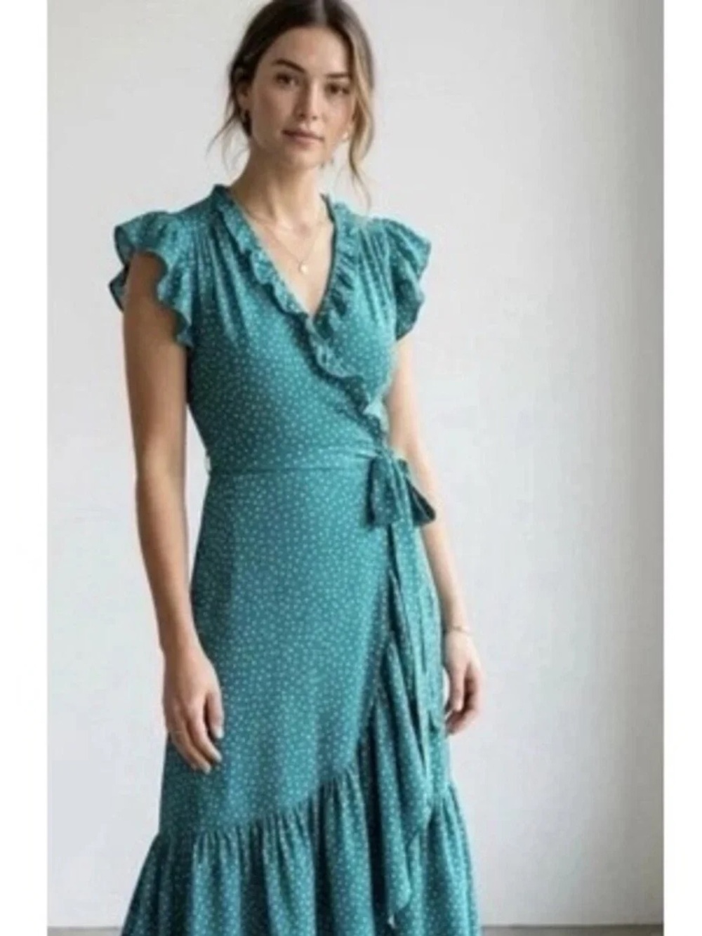 NWOT Kate Spade Poolside Ruffle Dot Wrap Dress Sz 2 - Picture 2 of 11